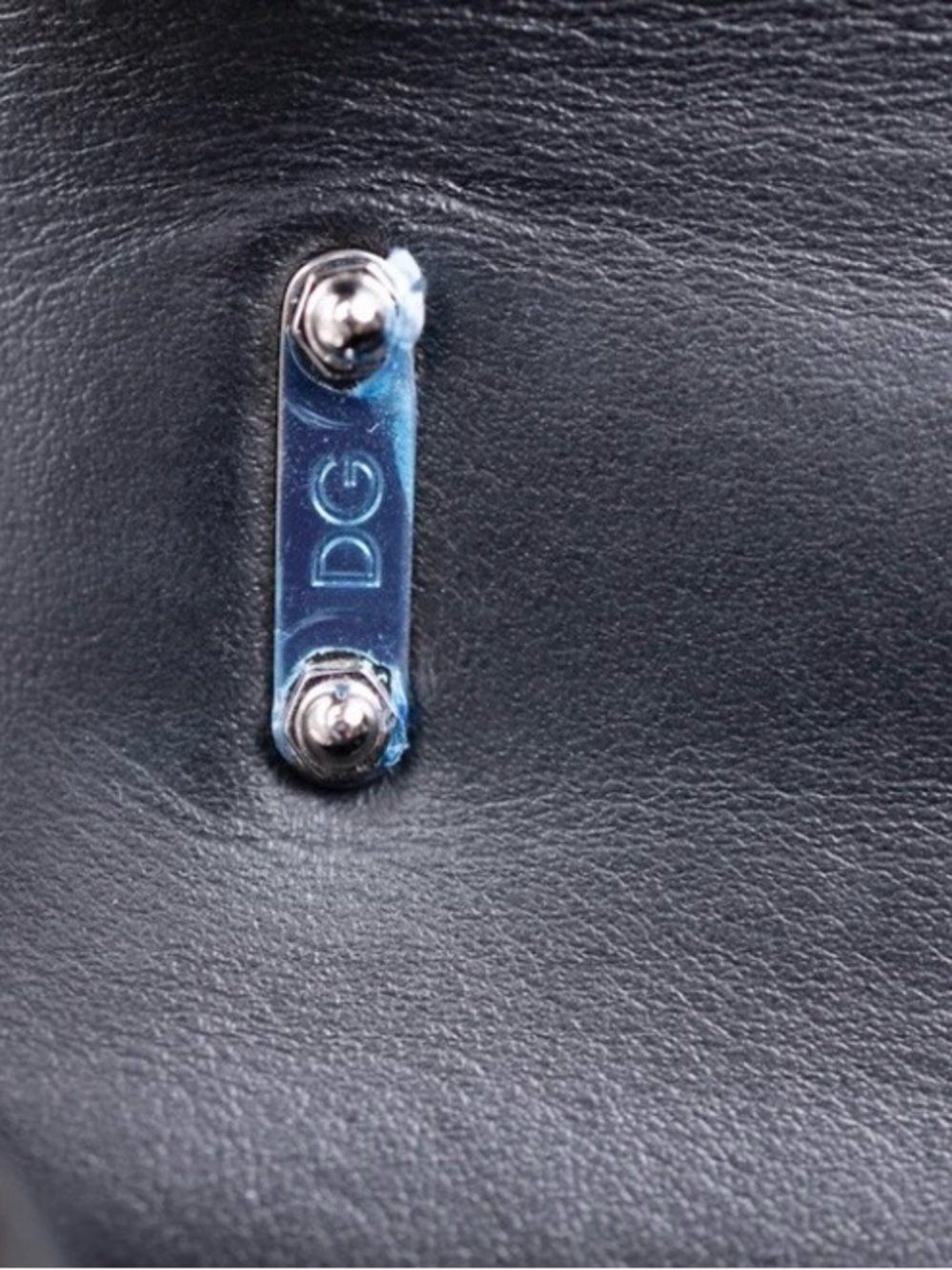 Dolce & Gabbana Black Patent Hexagon Crossbody with Silver #DG Logo - Picture 4 of 4
